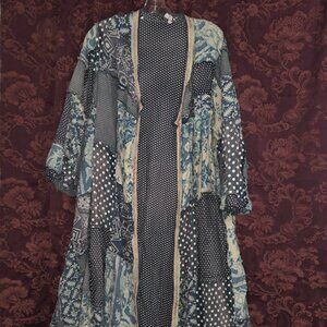 Magnolia Pearl Blue Patchwork Duster Jacket Coat